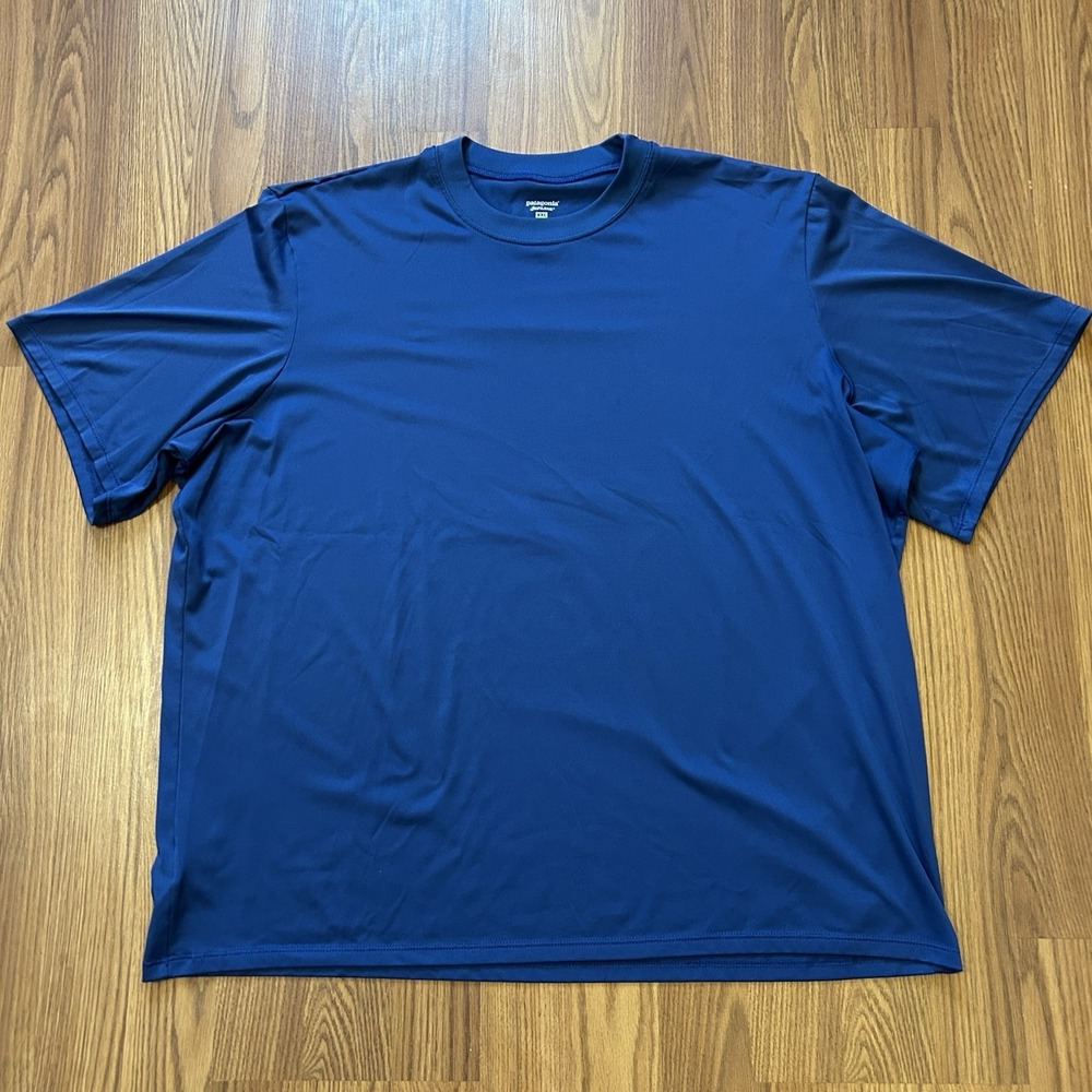Vintage Patagonia Capilene Blue Short Sleeve Cooling Shirt Base Layer Sz 2XL USA